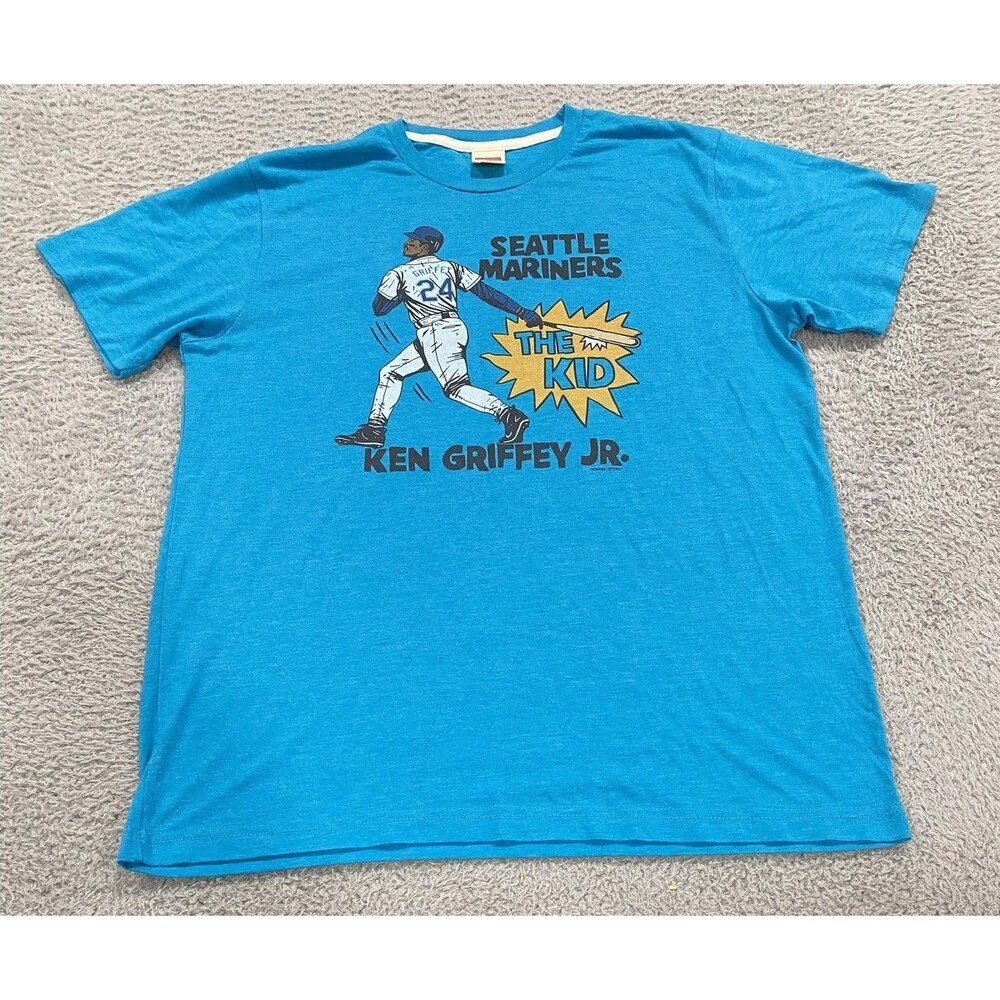 Seattle Mariners Shirt Mens Large Blue MLB Baseball Ken Griffey Jr The Kid Tee